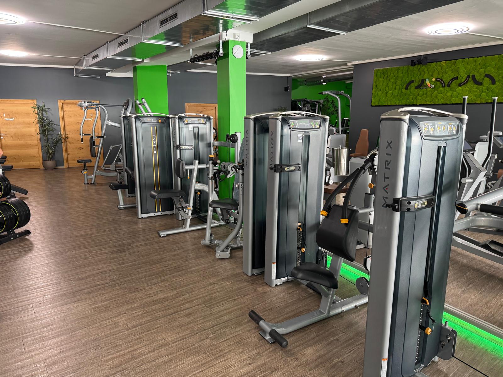 Gerätepark mit Matrix Kraftgeräten im Fitnessstudio – fit+ Steinach
